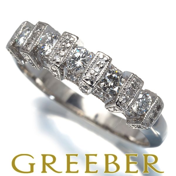 ダイヤ ダイヤモンド 0.68 ct ミルグレイン リング Pt 900 181977
