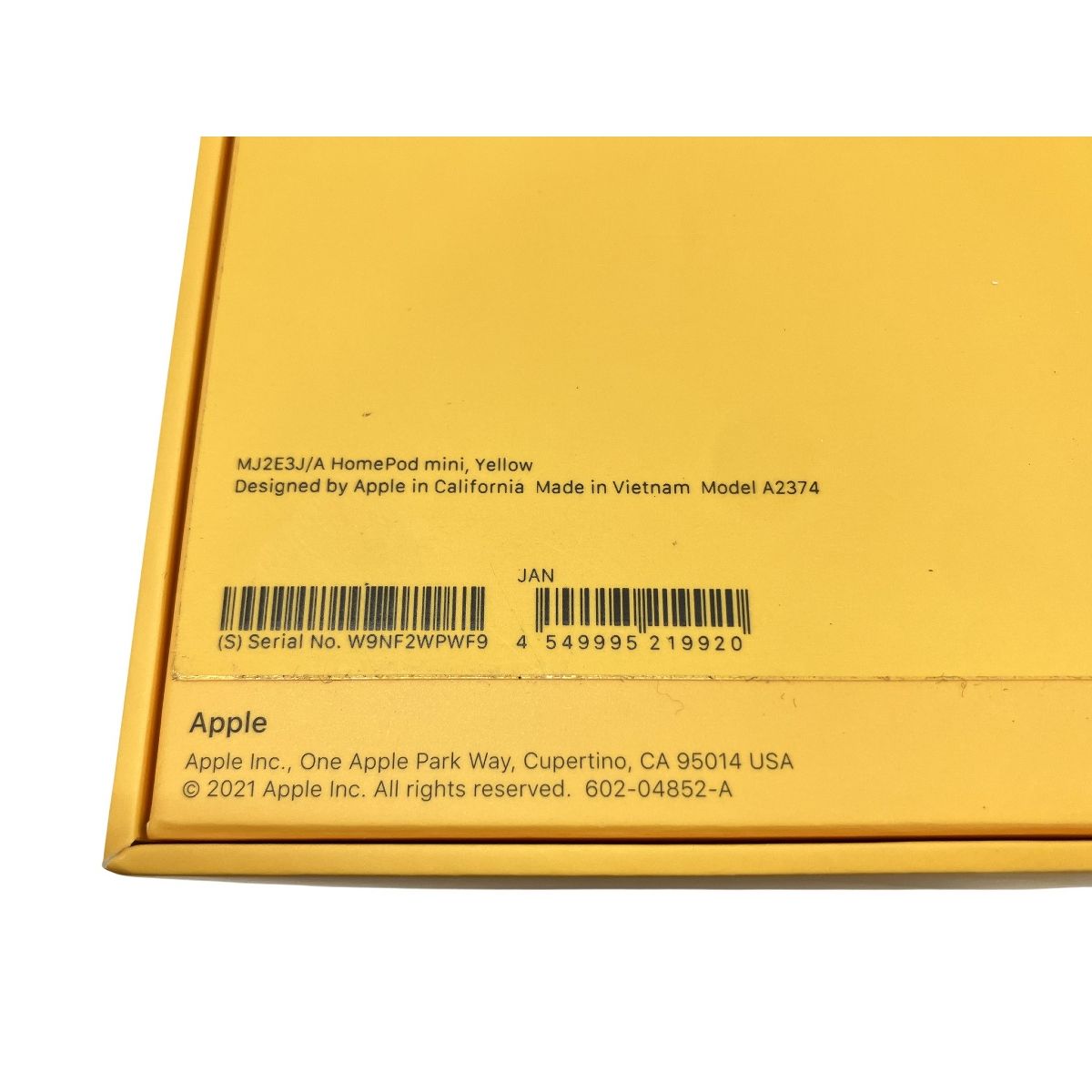 Apple MJ2E3J/A A2374 HomePod mini スマートスピーカー イエロー 音響