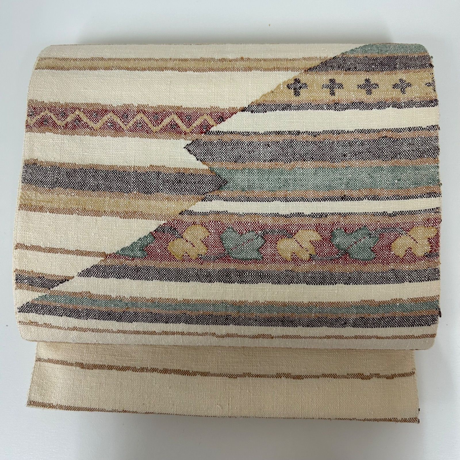 名古屋帯 正絹 真綿紬 可愛い織柄 八寸 MA-3038 - メルカリ