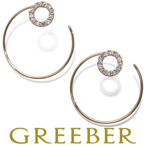 ギンザタナカ ピアス ダイヤ ダイヤモンド 0 12 ct フープ サークル K 18 YG 183570