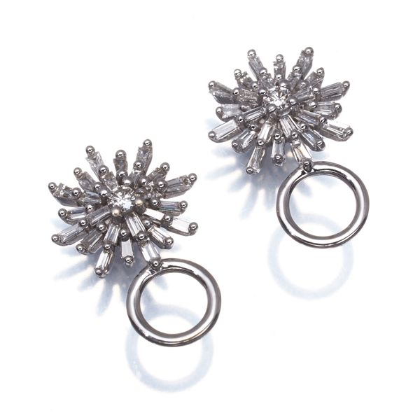 GSTV ピアス ダイヤ ダイヤモンド 0.15ct/0.15ct フラワー チャーム