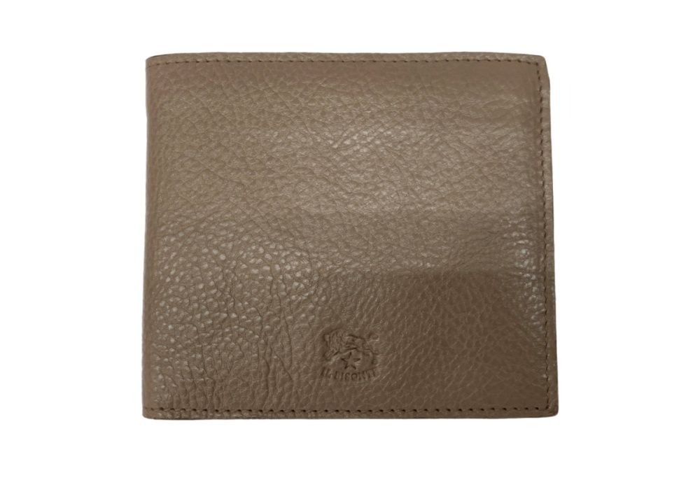 イルビゾンテ IL BISONTE Bif Wallet 二つ折り財布 シボ加工 コンパクト ウォレット カード コイン ケース 灰 SBW 069 PV 0001 財布 メンズ財布 ロゴ グレー 104 W-31