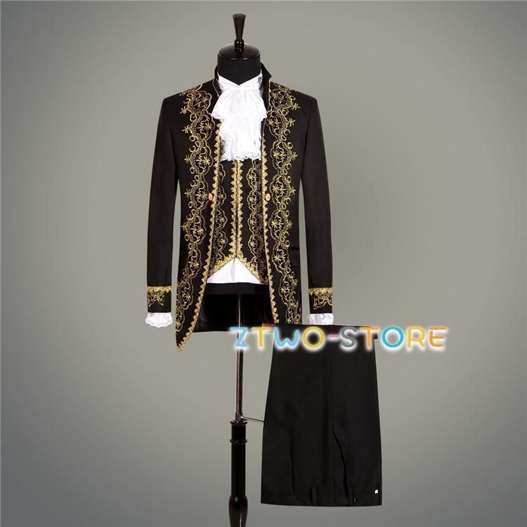 コスプレ衣装 王子様 貴族 メンズ 伯爵 男性用スーツ 5点セット 中世