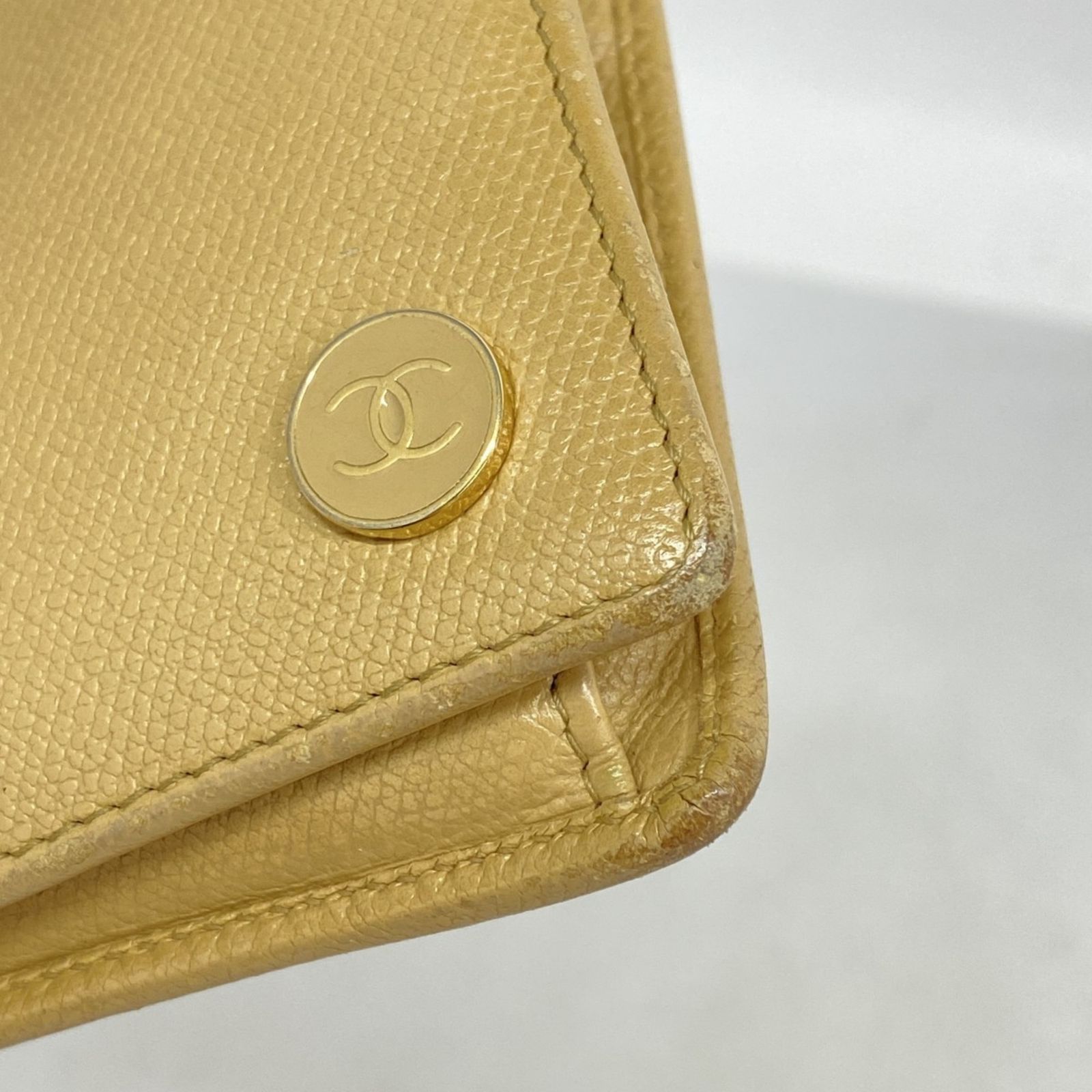 シャネル(Chanel) シャネル 財布 ココボタン レザー ベージュ