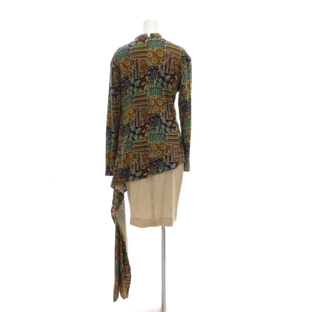 ミッソーニ MISSONI DONNA ワンピース 40 ひざ丈 総柄 長袖 ウール マルチカラー AE GY 44