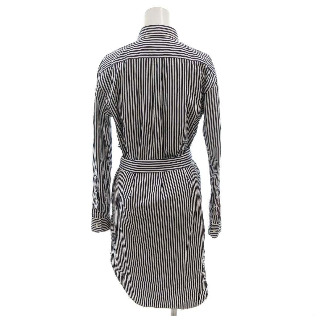 ポロ ラルフローレン POLO RALPH LAUREN LS BLKE DR-LONG SLEEVE DAY DRESS シャツワンピース ポニー刺繍 ストライプ ロング 長袖 0 紺 ネイビー 白 ホワイト GY 18 |FF