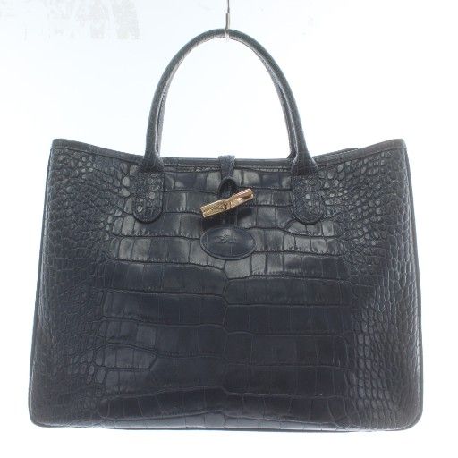 ロンシャン LONGCHAMP ロゾ トートバッグ ハンド レザー クロコ型押し