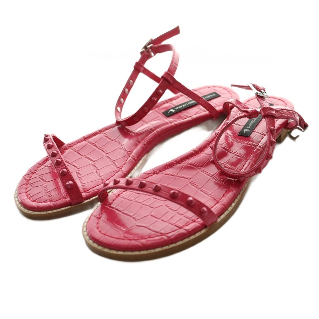 ツルバイマリコオイカワ　フラット　サンダル　ピンク　花　フラワー　パール TSURU by Mariko Oikawa（ツルバイマリコオイカワ） 良品 Sissi パール