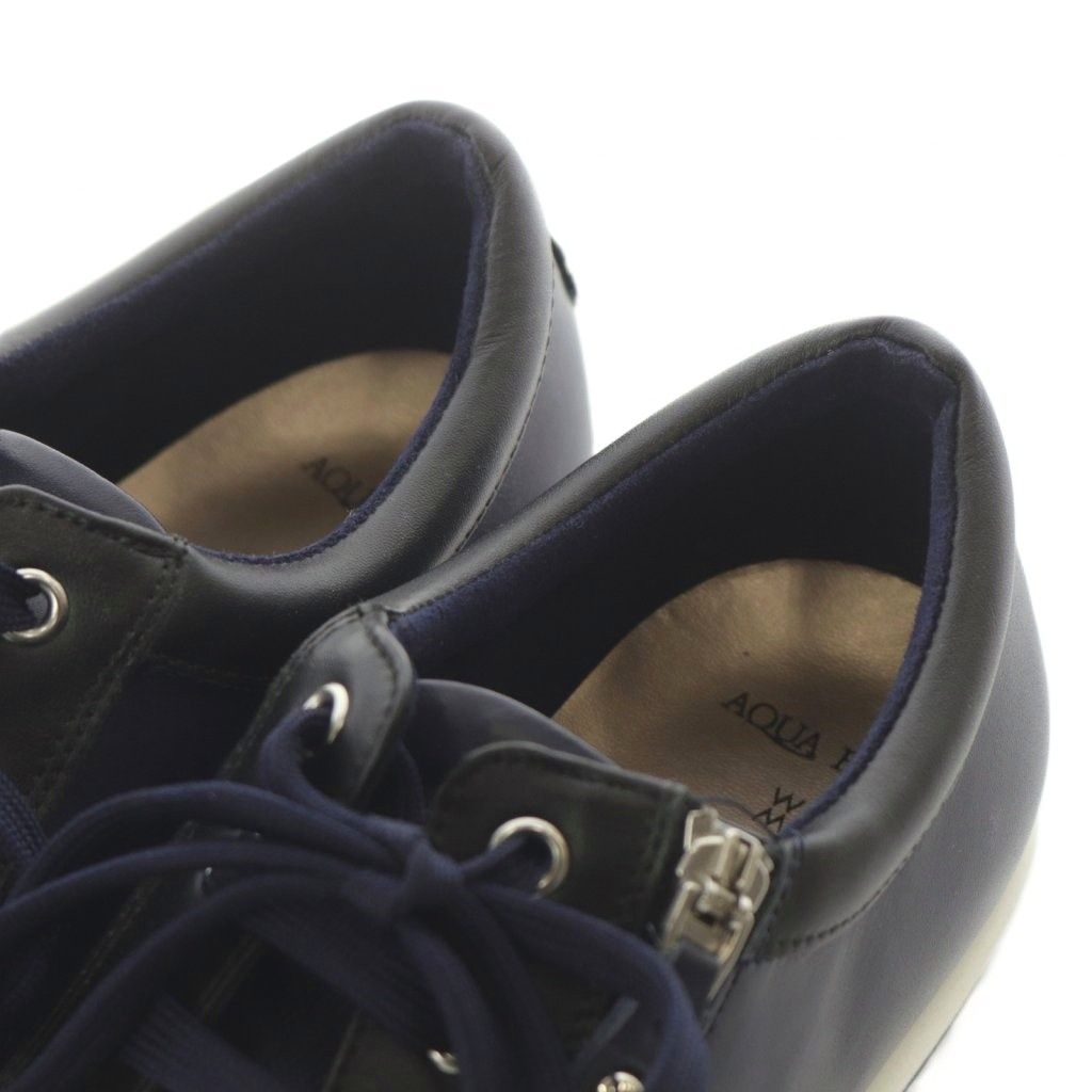 銀座かねまつ アクアベル レザー スニーカー ジッパー付き 銀座かねまつ GINZA Kanematsu AQUA BELL アクアベル スニーカー 22.5