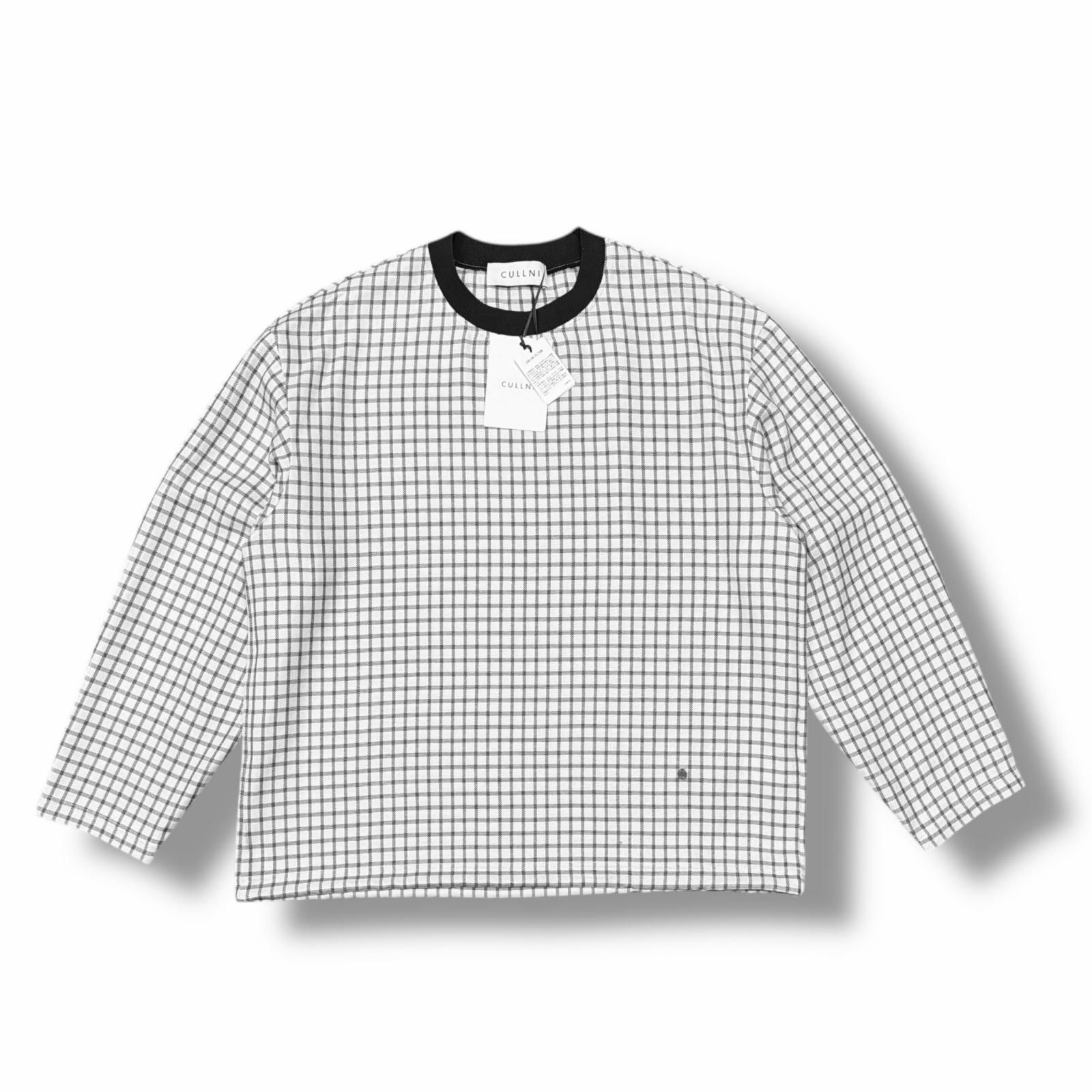 参考上代26400円 ♥ CULLNI 25 SS Check Drawstring Long Sleeve ロングスリーブ クルニ ｖ 2 4711 M