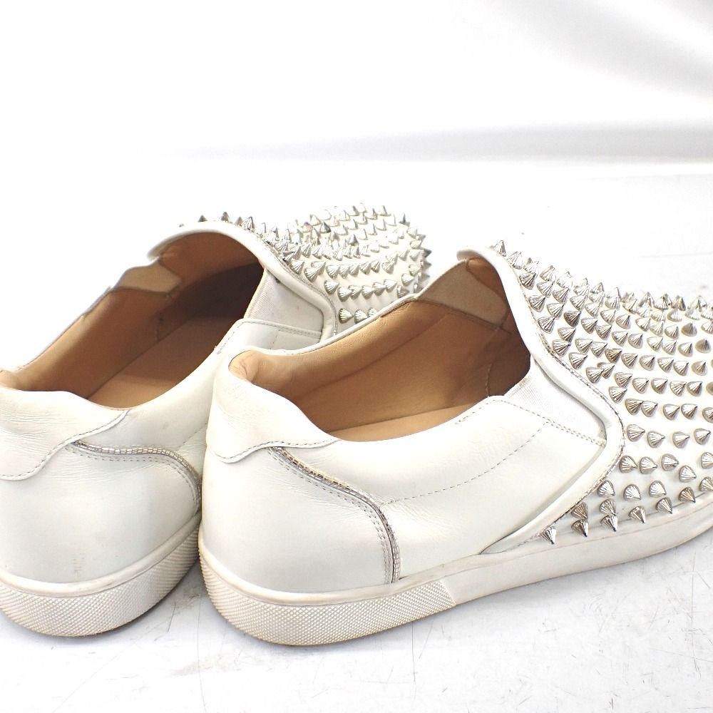 Ft 1318911 クリスチャンルブタン スリッポン Sailor Boat Spikes ホワイト 43 メンズ Christian Louboutin