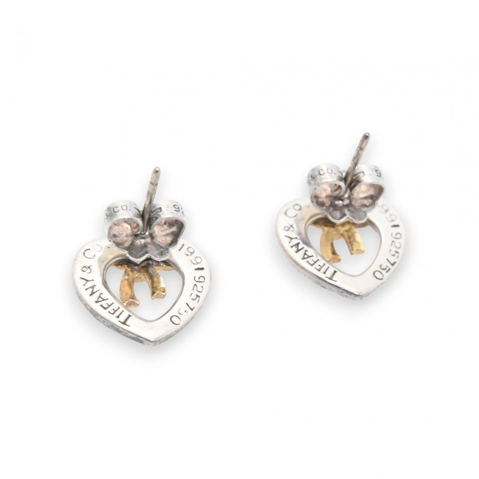 ティファニー ハート ウィズボウ リボン ピアス Aランク ti1414hh