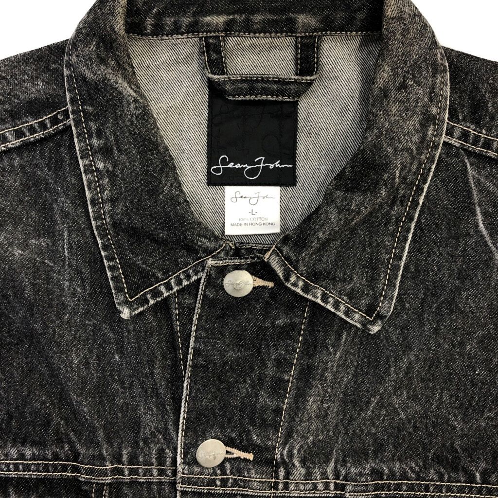 90年代 Sean John ショーンジョン デニムジャケット ブラック(メンズ L)中古 古着 V6070 90年代 Sean John ショーンジョン デニムジャケット ブラック(メンズ L