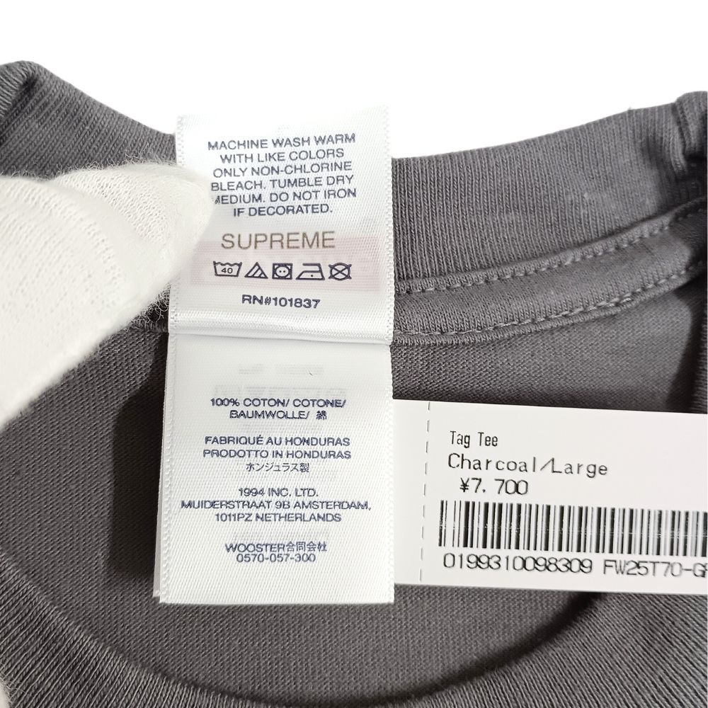 SUPREME シュプリーム 25AW Tag Tee タグ ロゴプリント 半袖Tシャツ