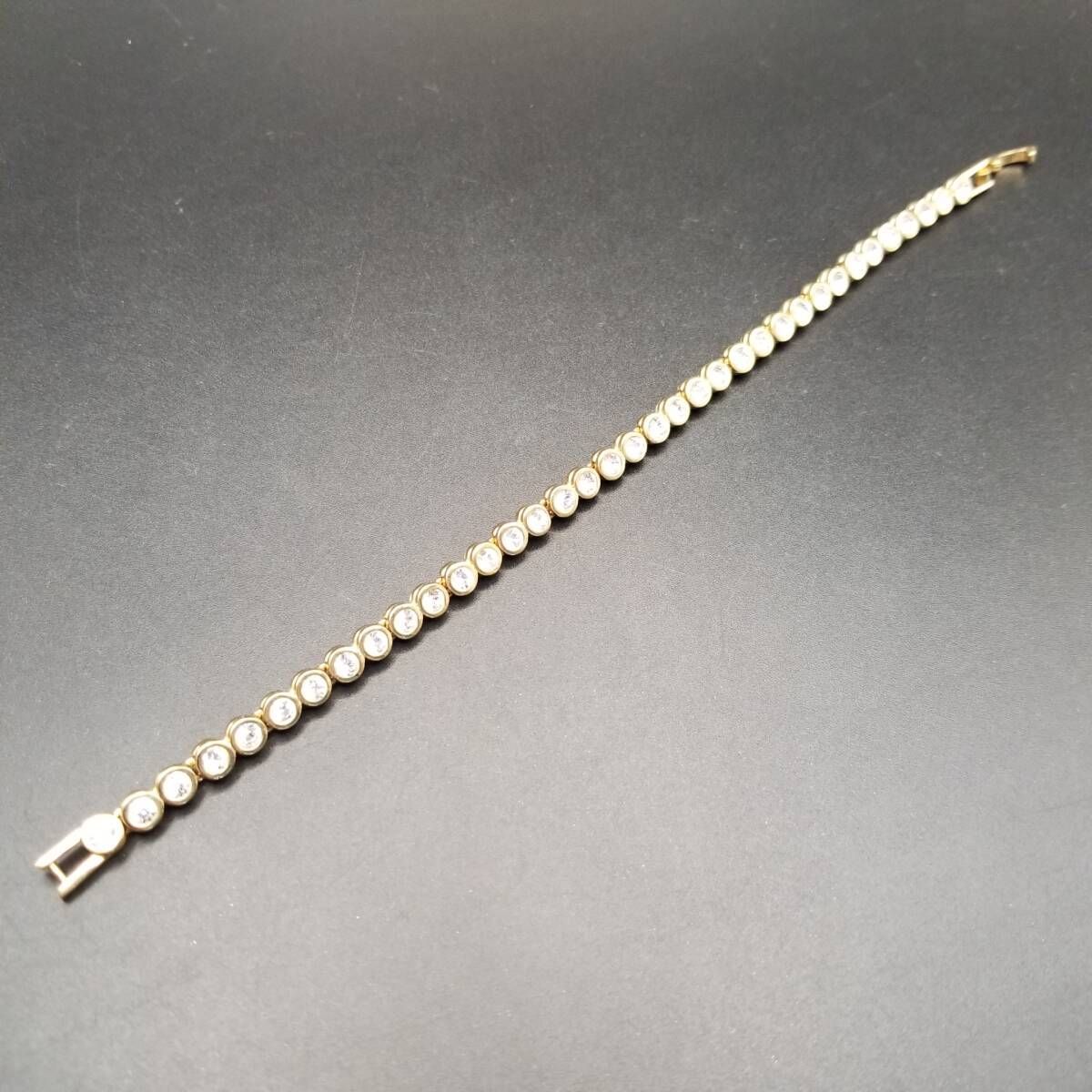 F*r様 ヴィンテージラインストーン テニスブレスレット ゴールドトーン