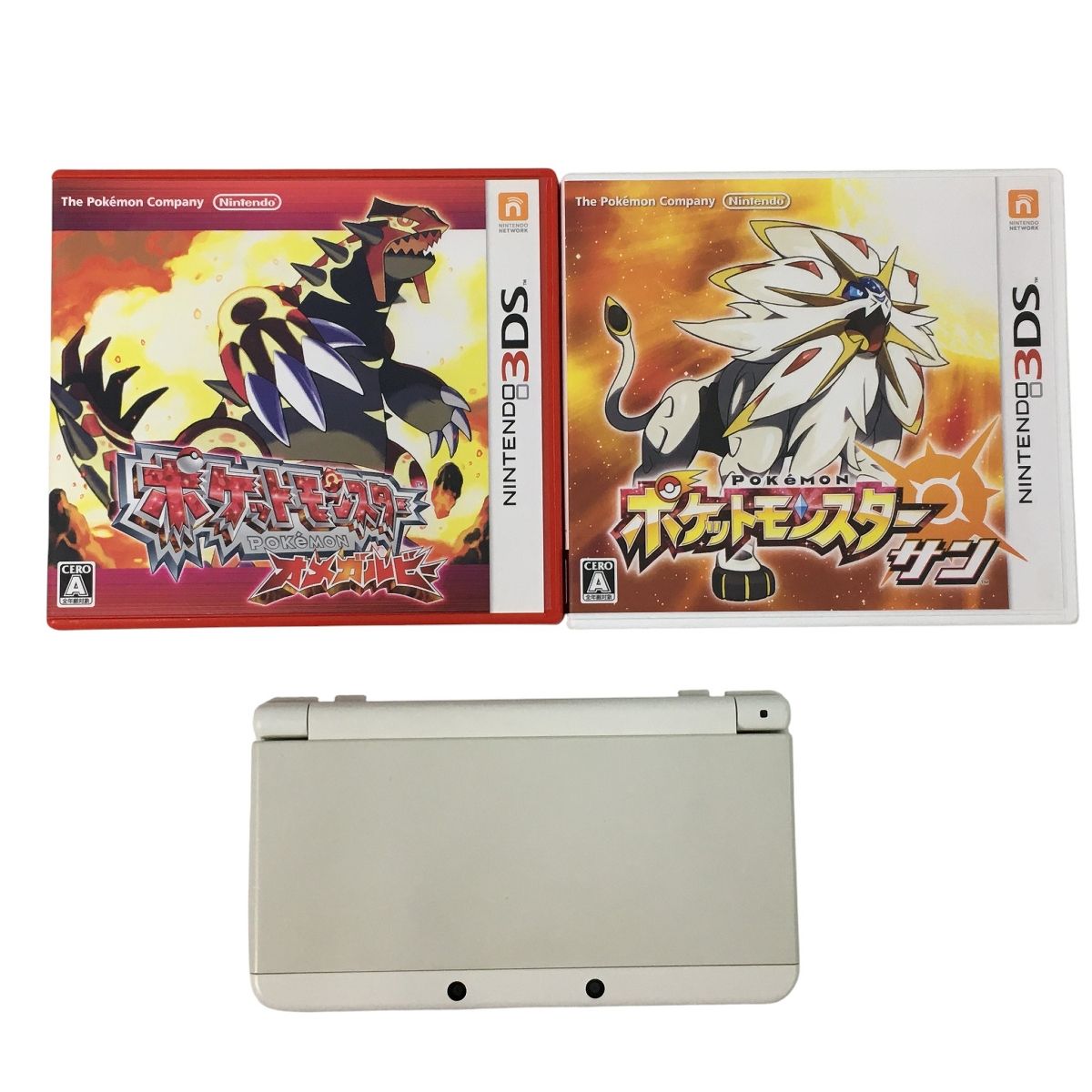 任天堂 Nintendo newニンテンドー3 DS ホワイト ポケットモンスター サン オメガルビー ソフト 2本セット