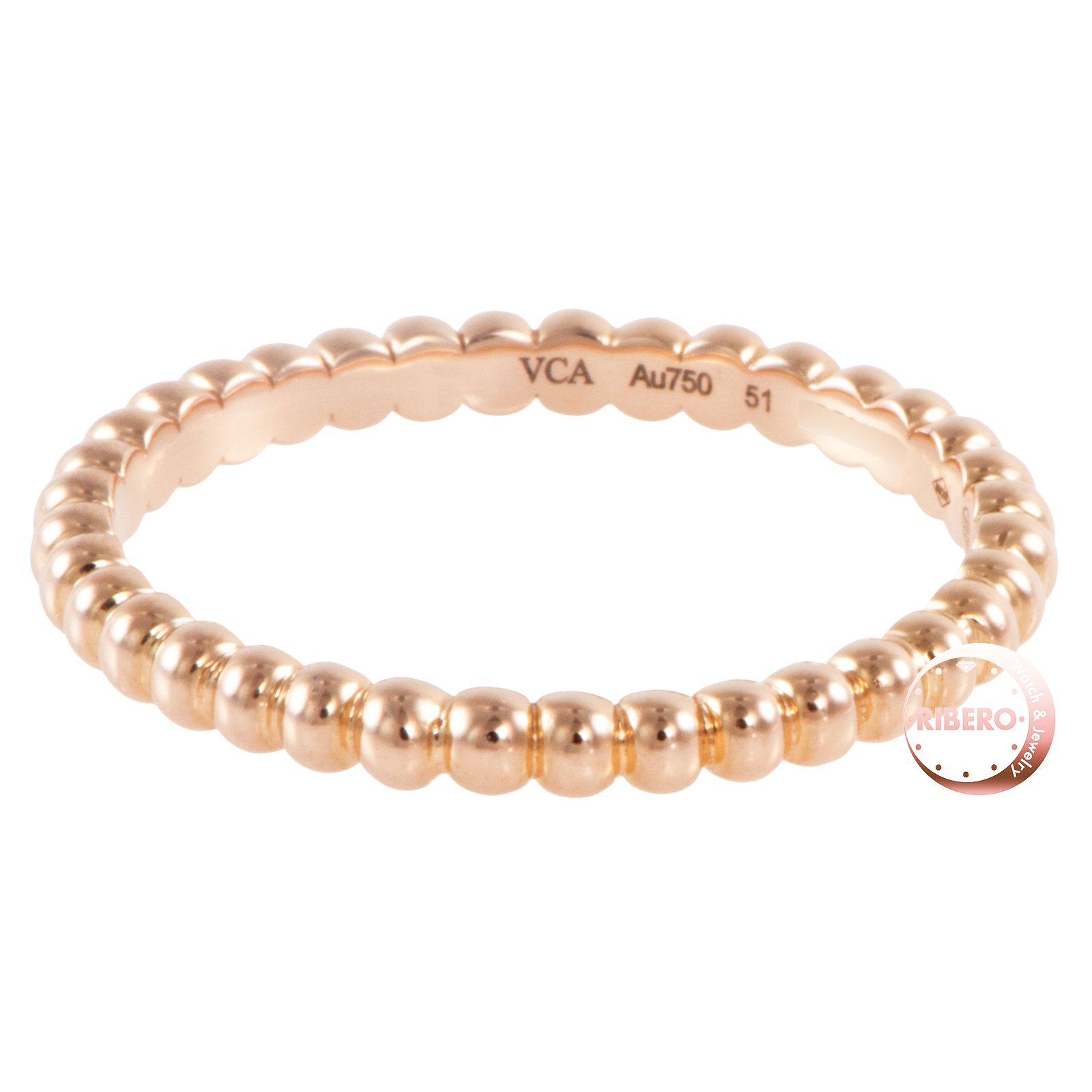 Van Cleef - Arpels ヴァンクリーフ＆アーペル ペルレ ゴールドパール リング スモールモデル 指輪 11号 K 18 RG ピンク ゴールド