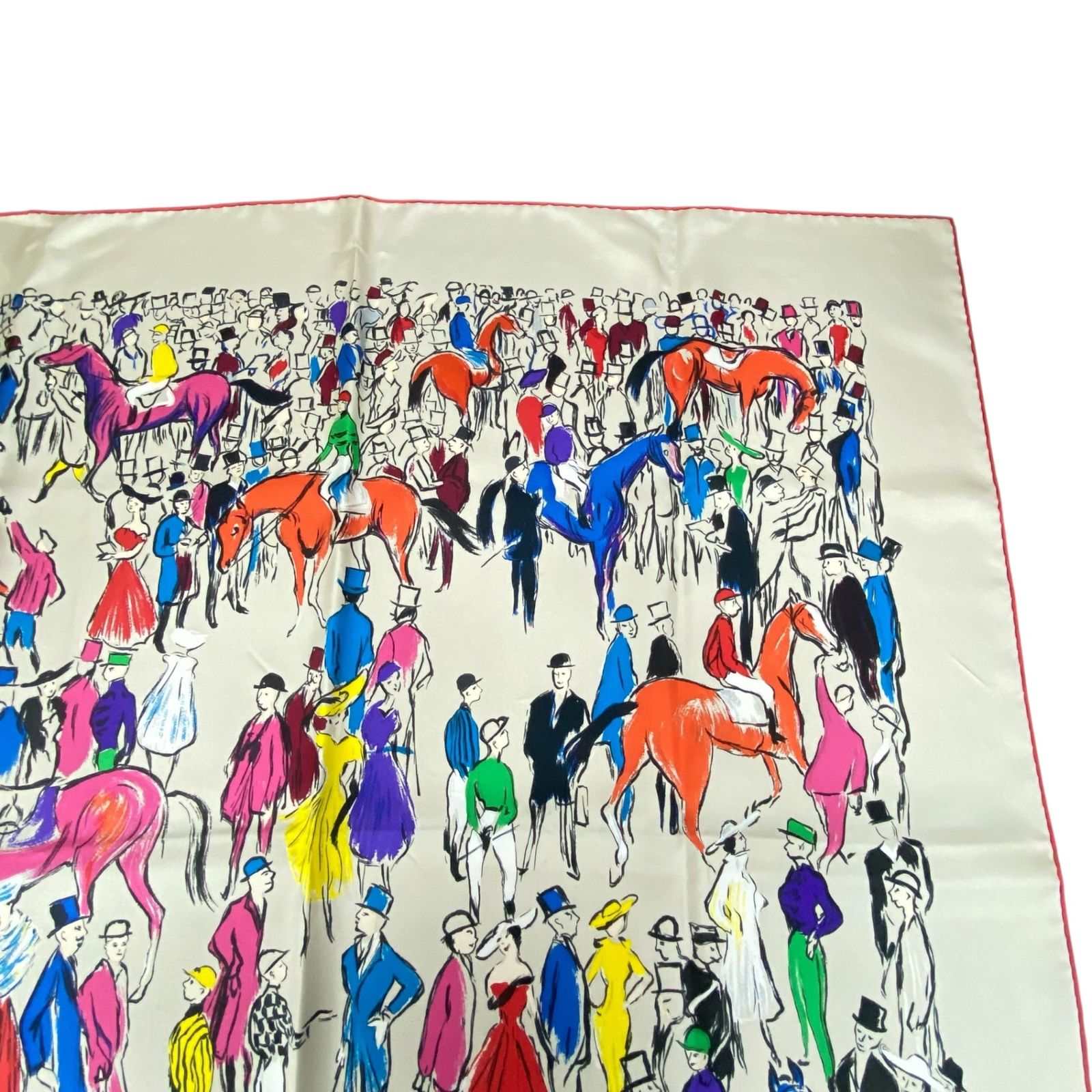  HERMES エルメス カレ90 Paddock パドック スカーフ シルク100％ マルチカラー き バンダナ スカーフ 小物