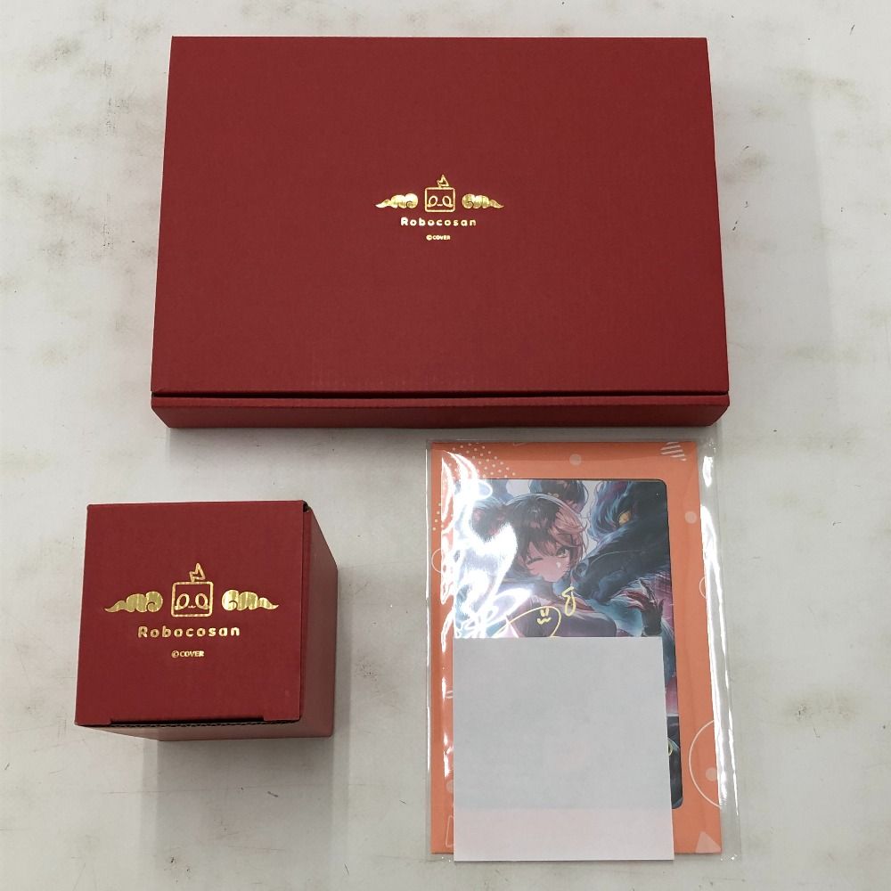 02 w 22044 hololive ホロライブ ロボ子さん 記念2025 グッズ 3点セット 箔押しメッセージ入りポストカード|おなかいっぱいたべちゃお 餃子皿|ちあーず グラス 品