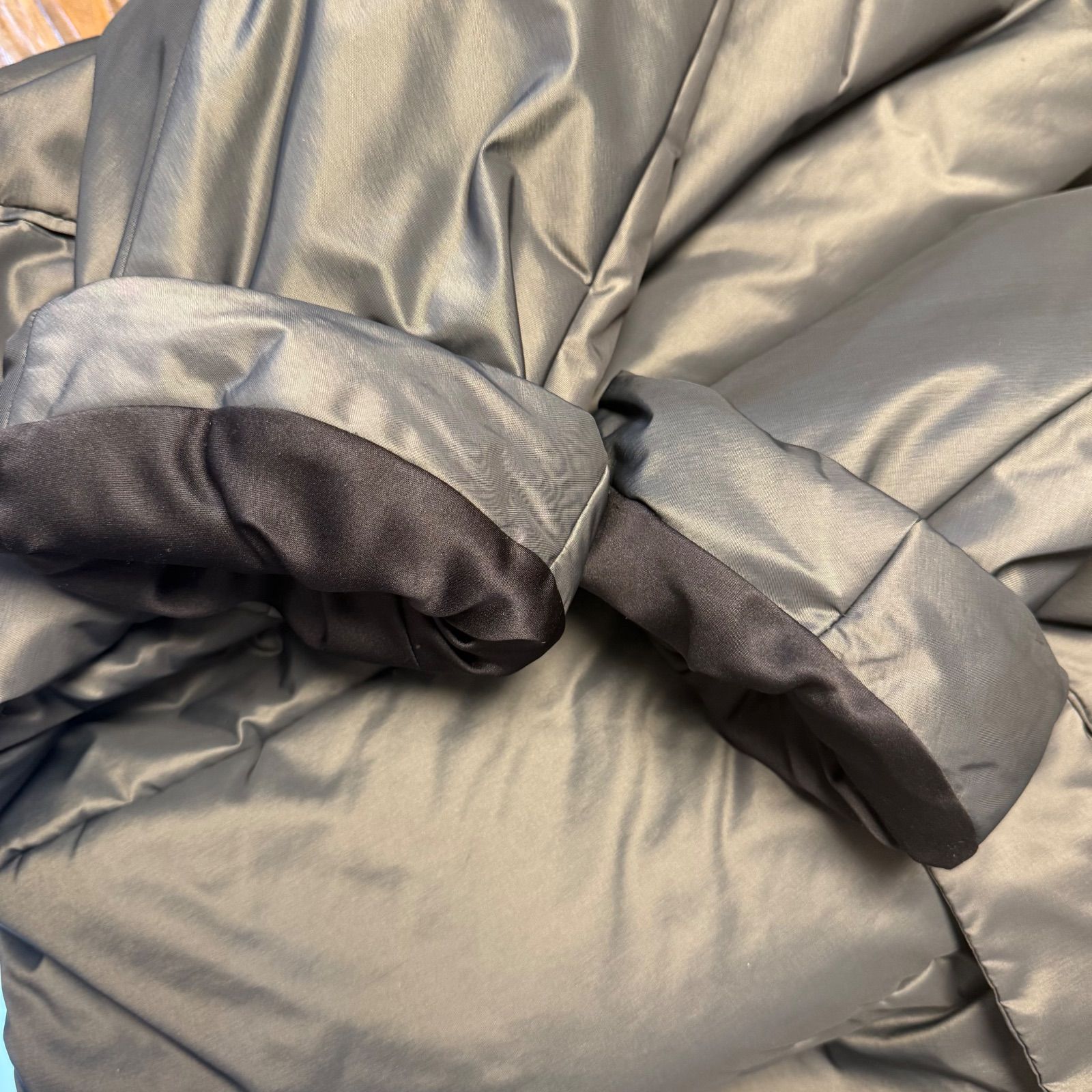 Max Mara マックスマーラ 銀タグ ファー付き コート 38 シルバーグレー