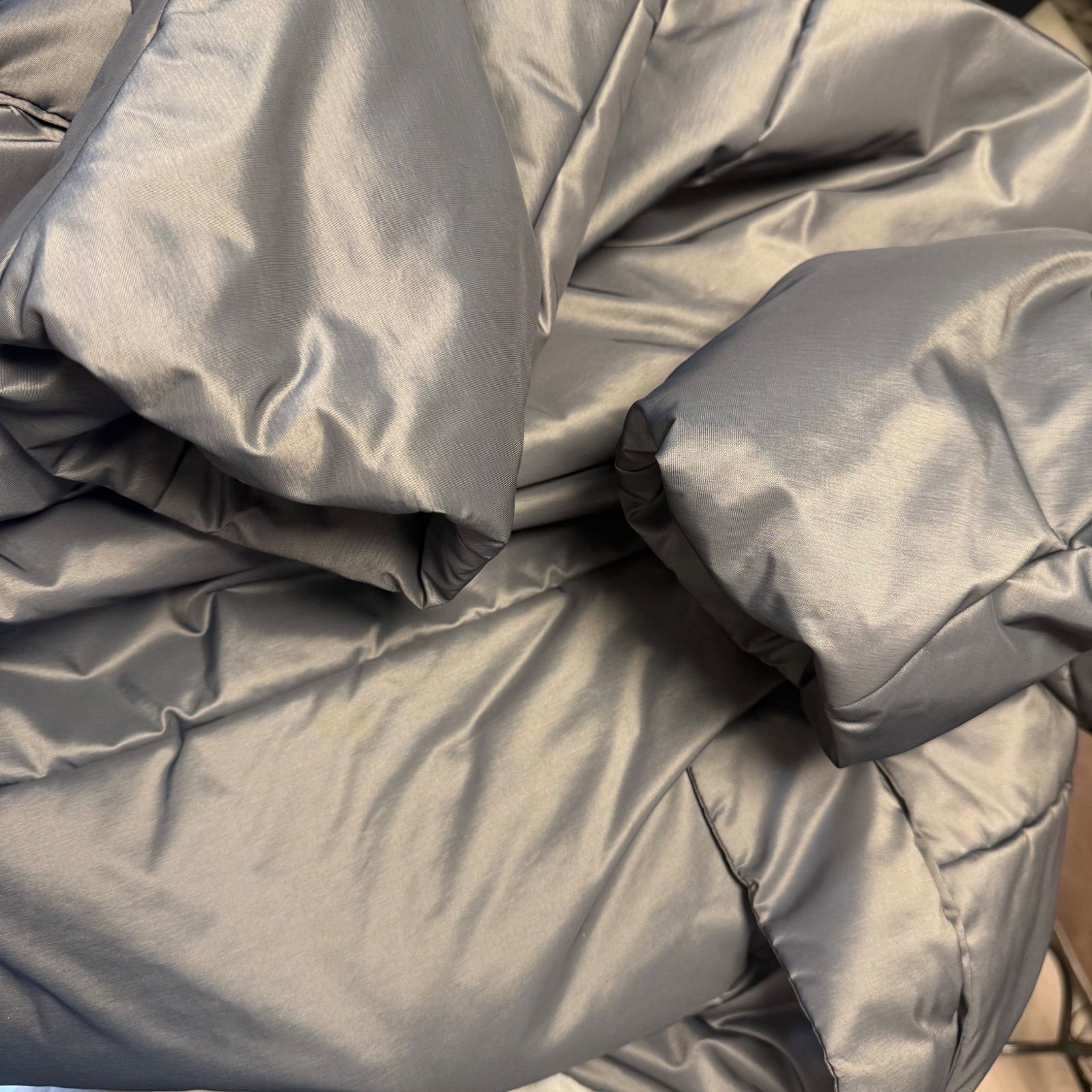 Max Mara マックスマーラ 銀タグ ファー付き コート 38 シルバーグレー