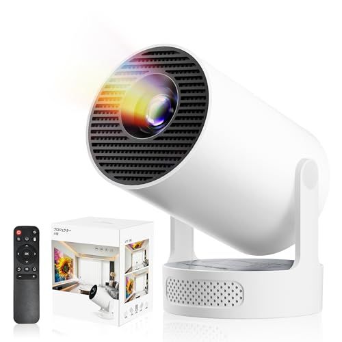 プロジェクター 家庭用 超小型 2025アップグレード版Android TV 14 0搭載＆270°回転＆HiFi外部スピーカー 27000 LM 1080 P 4 K対応 短距離投影 高輝度 天井投影 Wi Fi 6 大画面 自動台形補正 操作簡単 軽量Blupo