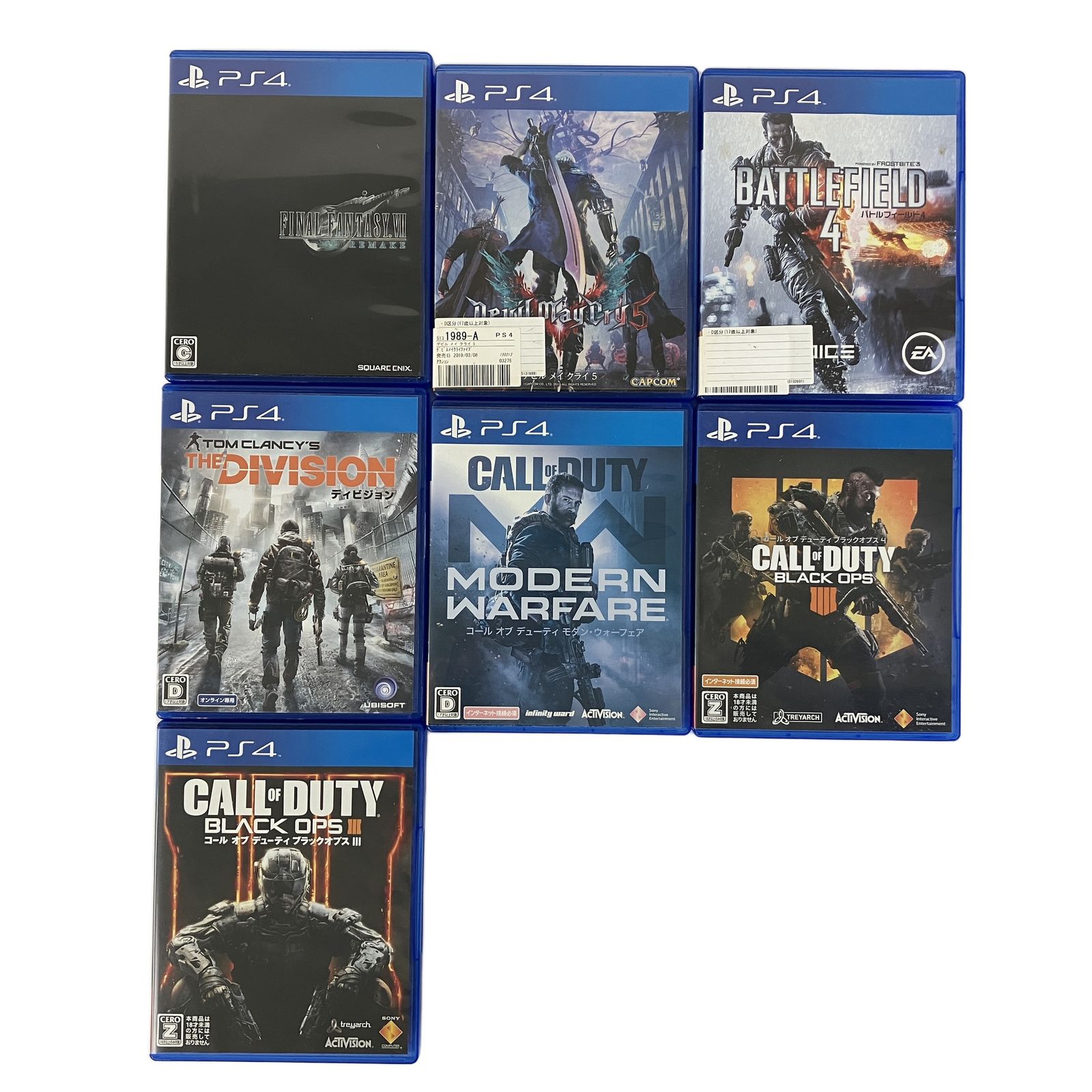 PS 4ソフト COD ファイナルファンタジー デビルメイクライ等 7本セット ゲーム機