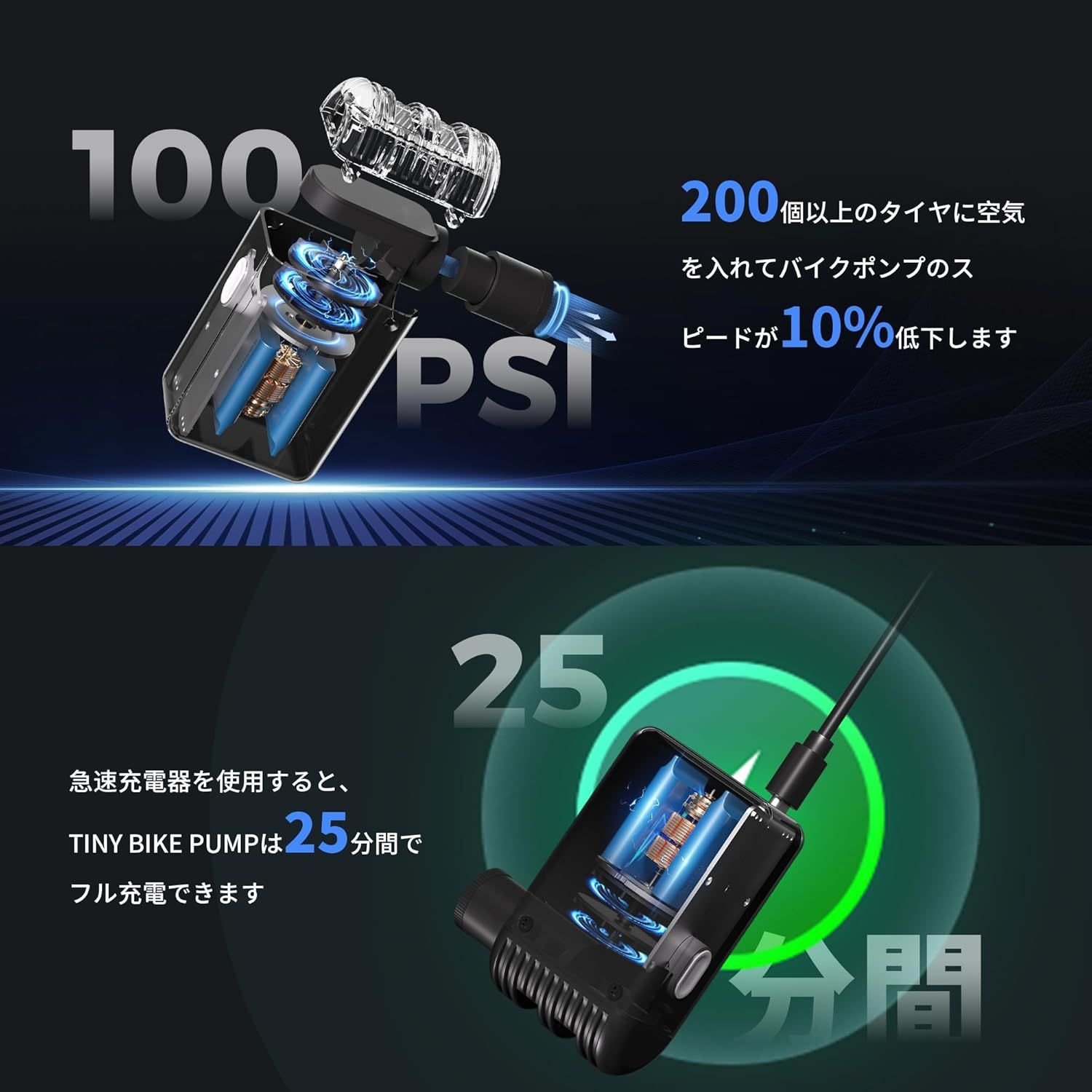 在庫分のみ特別価格】FLEXTAILGEAR Tiny Bike Pump 自転車 電動空気