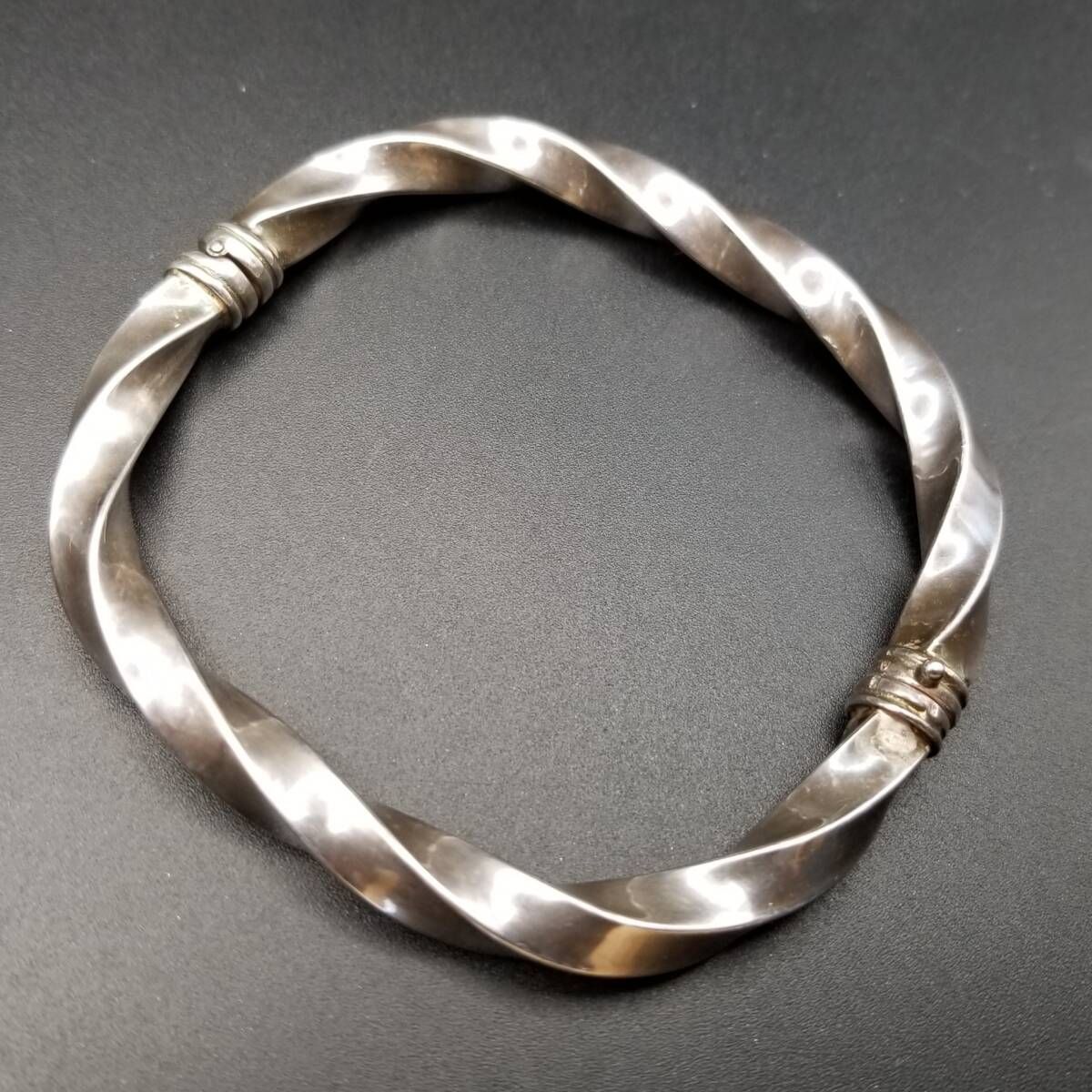ビンテージ シルバー ロープデザイン ブレスレット イタリア製 ツイスト イタリア製ビンテージ ツイストチェーン ボルトリング ブレスレット