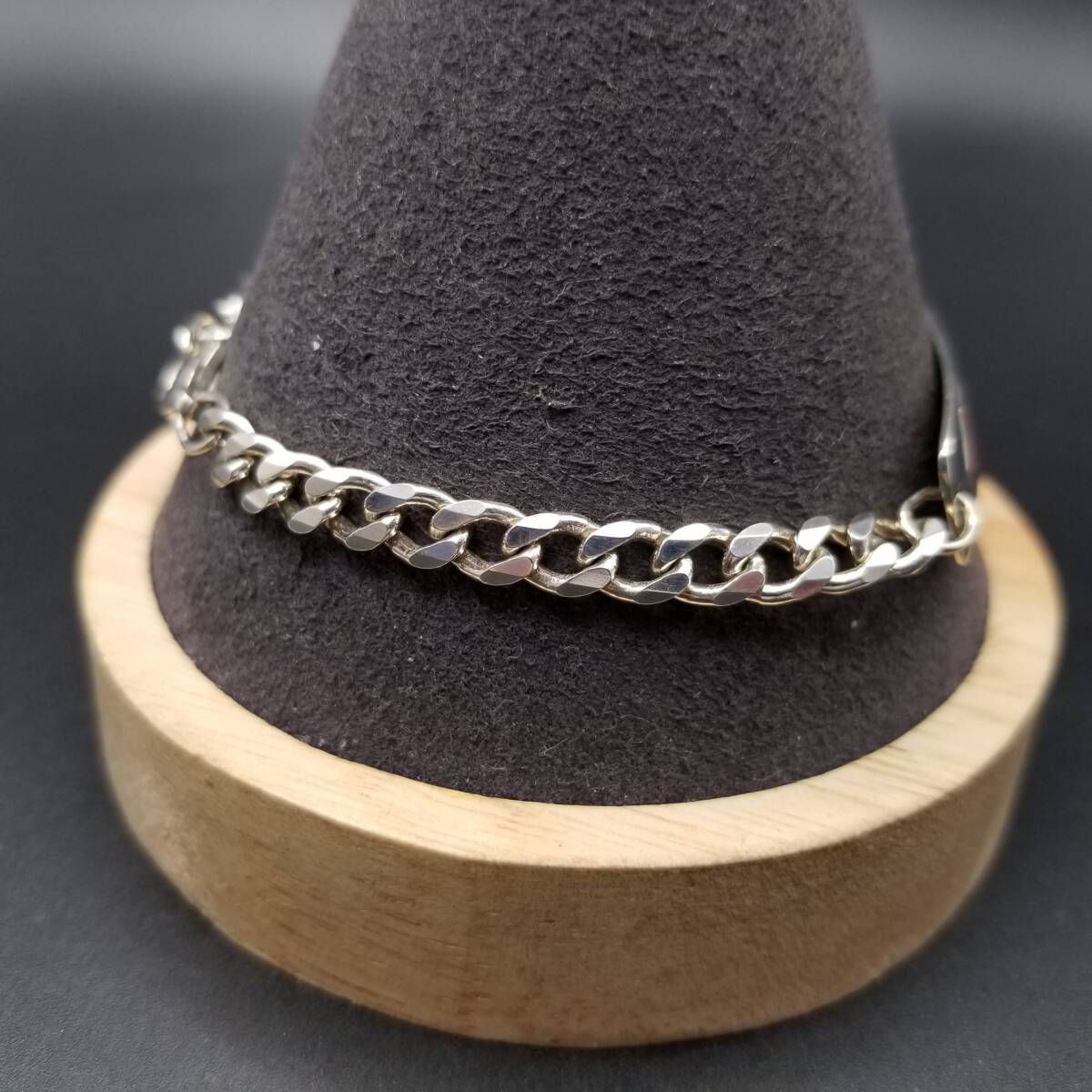  American Medical ID社製 メディカルアラート 925 シルバー ヴィンテージ ブレスレット 銀 長方形プレート 喜平チェーン R 16-D ブレスレット アクセサリー