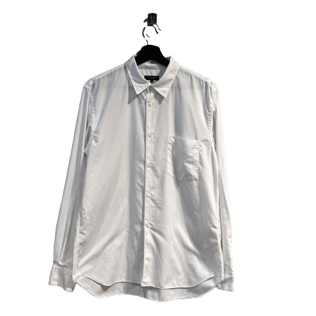 コムデギャルソンオムプリュス COMME des GARCONS HOMME PLUS 24 SS ポリエステルシャツ レギュラーカラー S 白 ホワイト PM-B 024