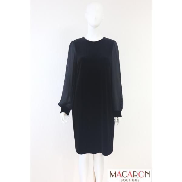 DAISY VELOUR シフォン袖ベロアワンピース 06152 黒|ブラック デイジーベロア フォクシー