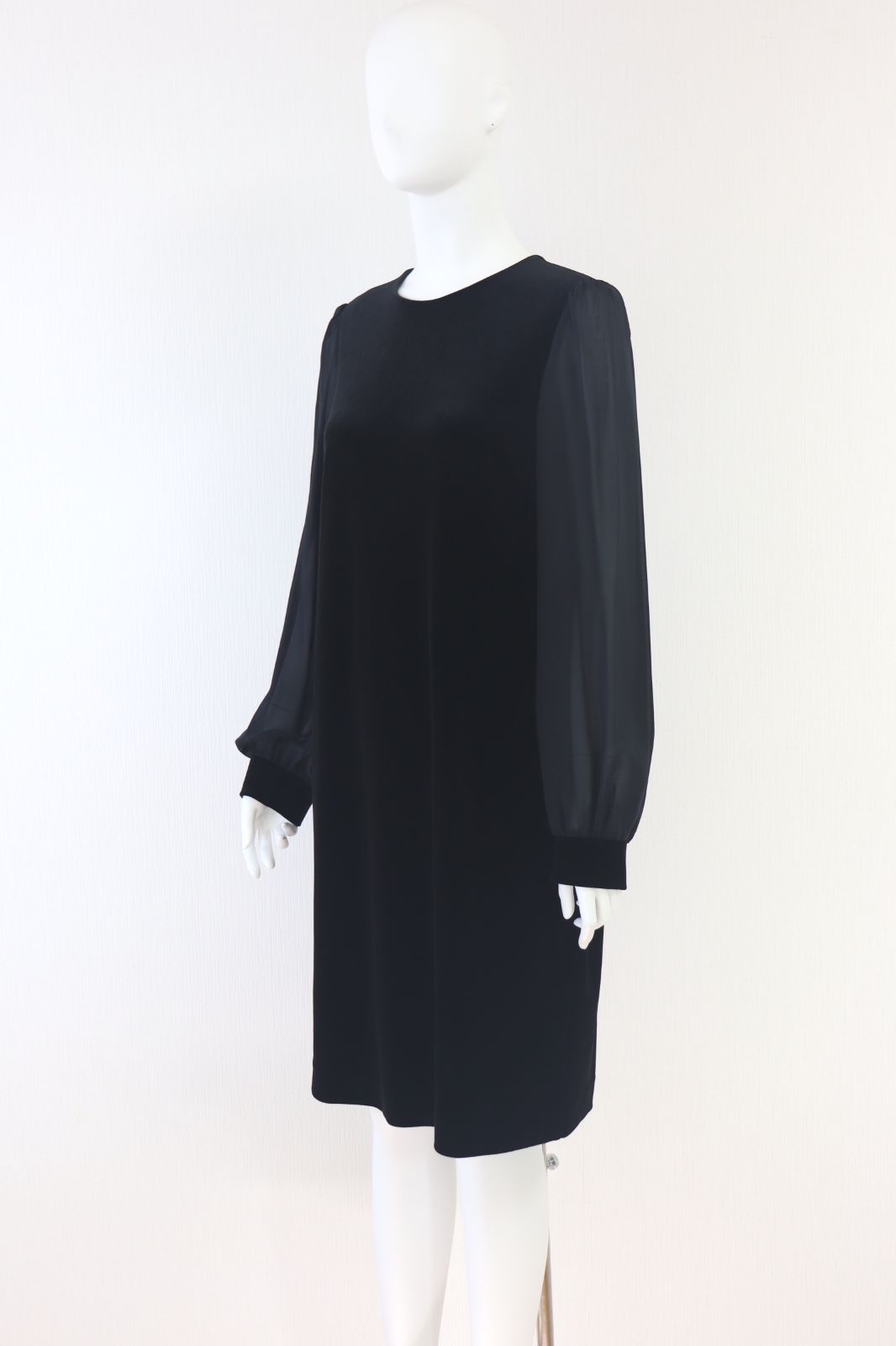 DAISY VELOUR シフォン袖ベロアワンピース 06152 黒|ブラック デイジーベロア フォクシー