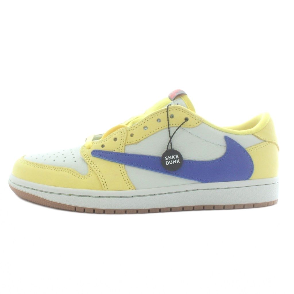 ナイキ NIKE × トラヴィススコット Travis Scott Air Jordan 1 Retro Low OG Canary スニーカー レザー ローカット US 9.5 26.5㎝ 黄色 グレー DZ 4137-700