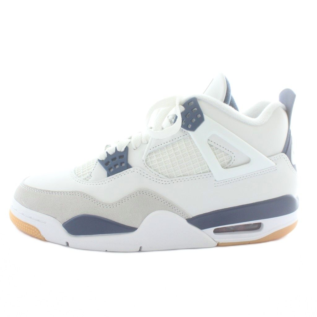 ナイキ エスビー NIKE SB エアジョーダン4 レトロ SP サミットホワイト ネイビー Air Jordan 4 Retro Summit White Navy スニーカー レザー ハイカット US 8 26 cm 白 紺 DR 5415-100