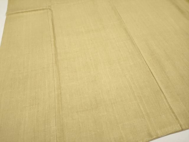 平和屋本店○極上 本場結城紬 重要無形文化財 色無地 木蘭色 奥順謹製