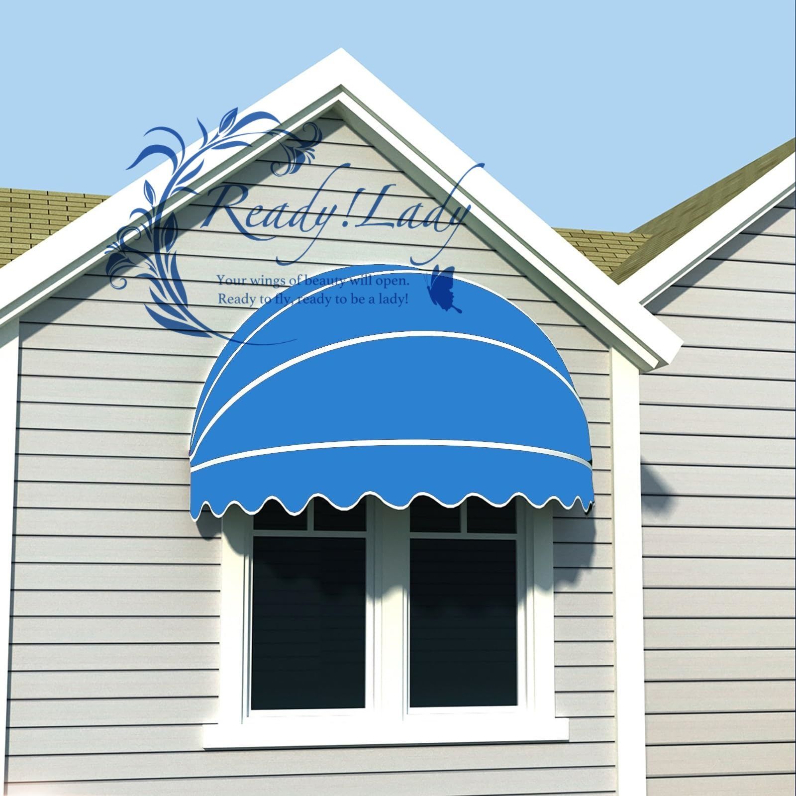 屋外 オーニングテント 格納式日よけ オーニング 日除け マンション 庭 ブルー 120 x 60 cm