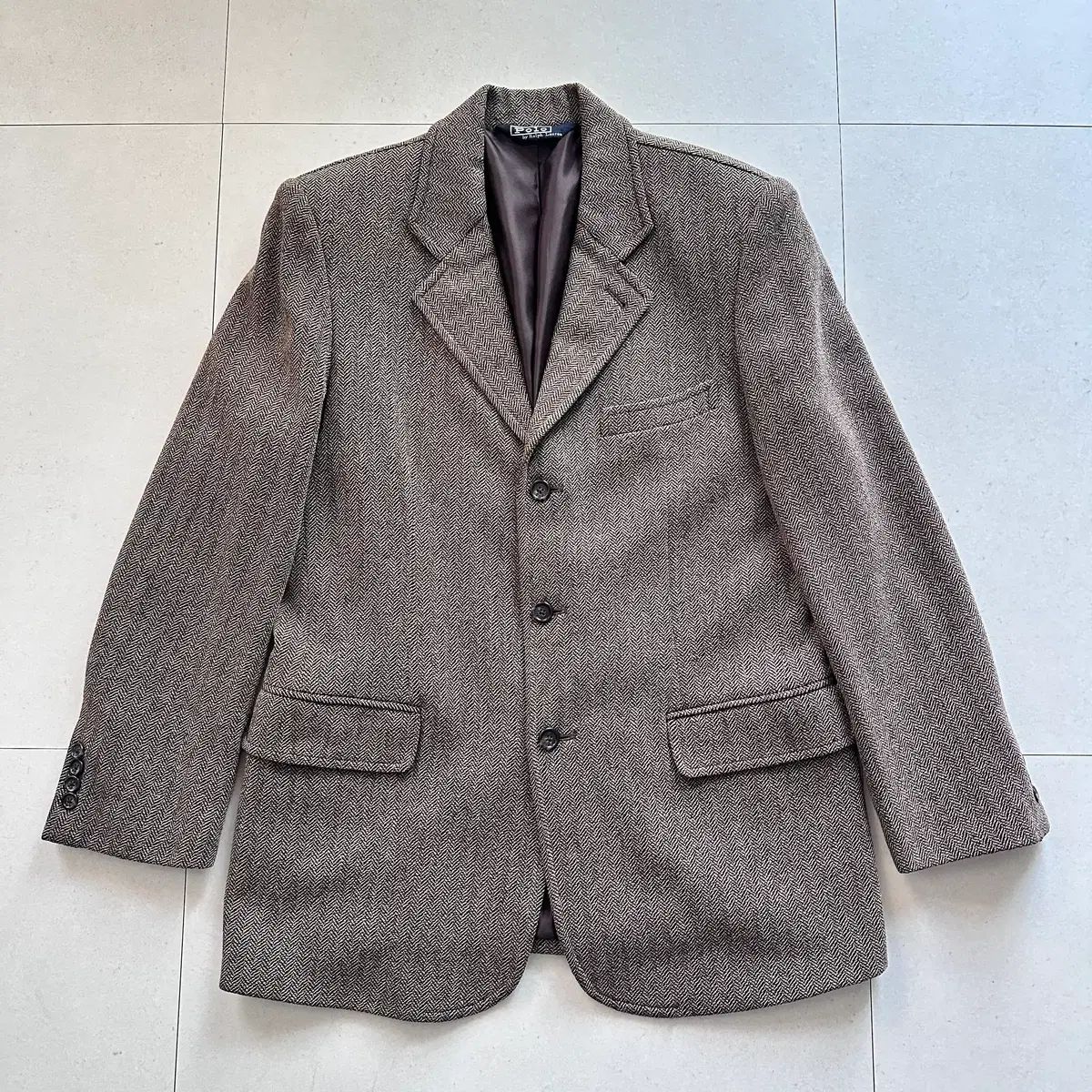 90s ポロラルフローレン ヘリンボーン ツイード 3ボタン ジャケット
