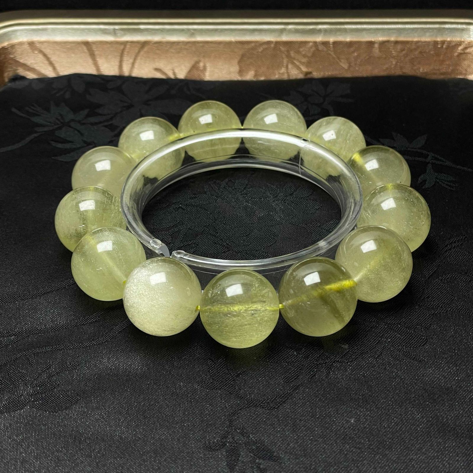 天然 85 Aリビアングラ ブレスレット 天然石 14.3-14.5 cm ZB 9982