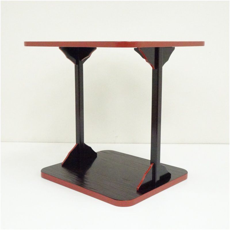 溜塗爪紅四方棚 茶道 茶道具 おしゃれ 茶器 道具 点前 茶席 抹茶 骨董 お茶 茶室 インテリア ラック 収納 春秋