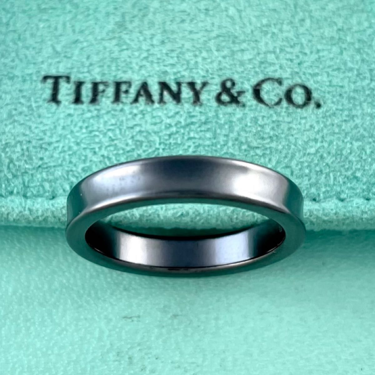 ティファニー 16.5号 1837 ナロー リング ブラック チタン P89fe