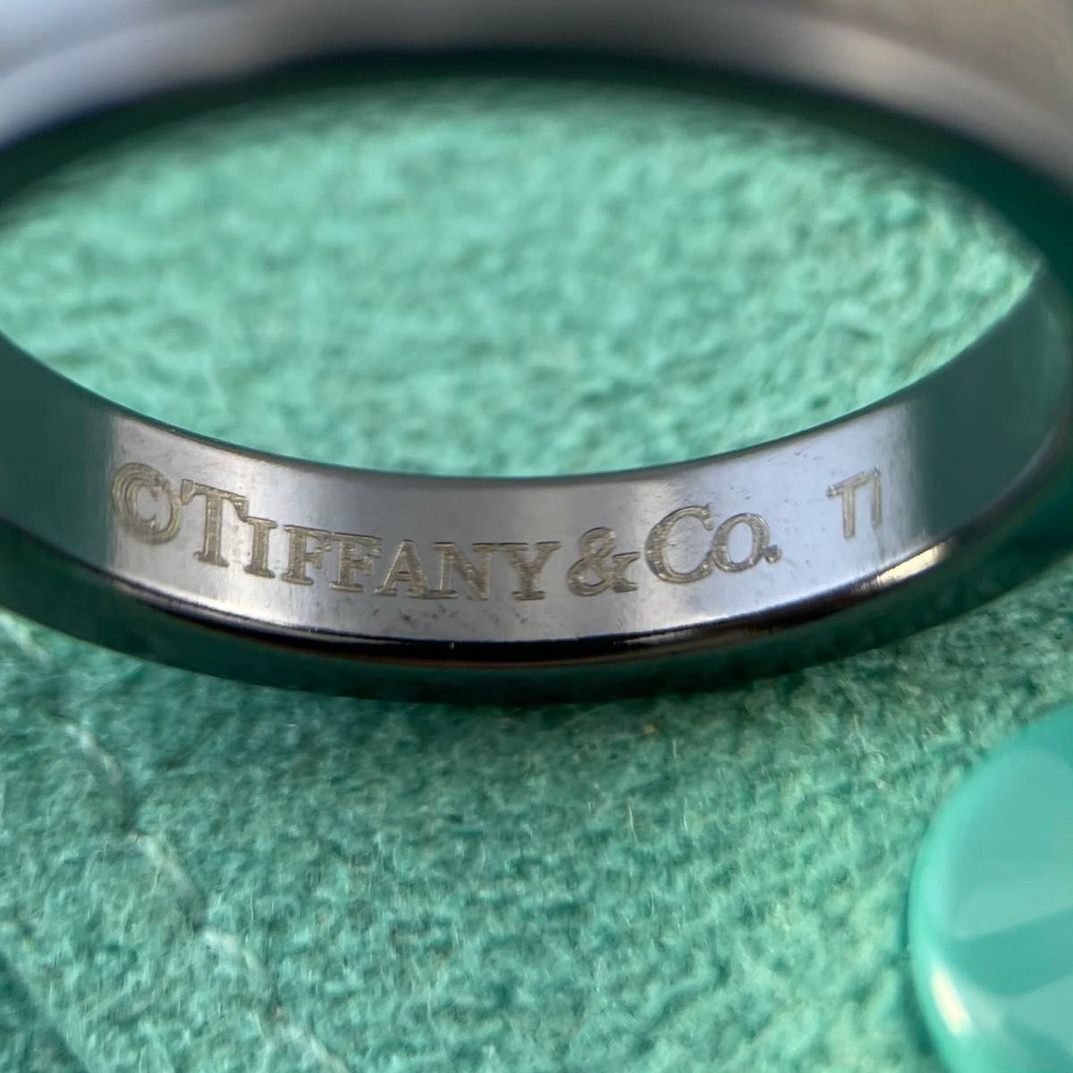 ティファニーブラックチタンリング　16.5号　無傷未使用に近い ティファニーリングブラック