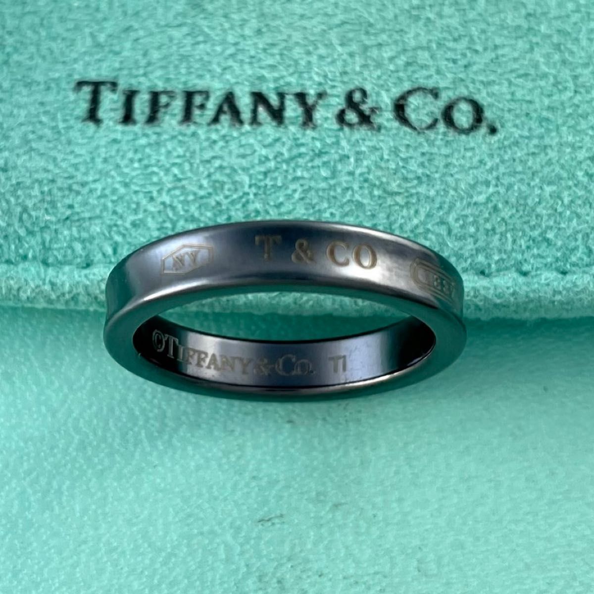 ティファニー 16.5号 1837 ナロー リング ブラック チタン P 89 fe
