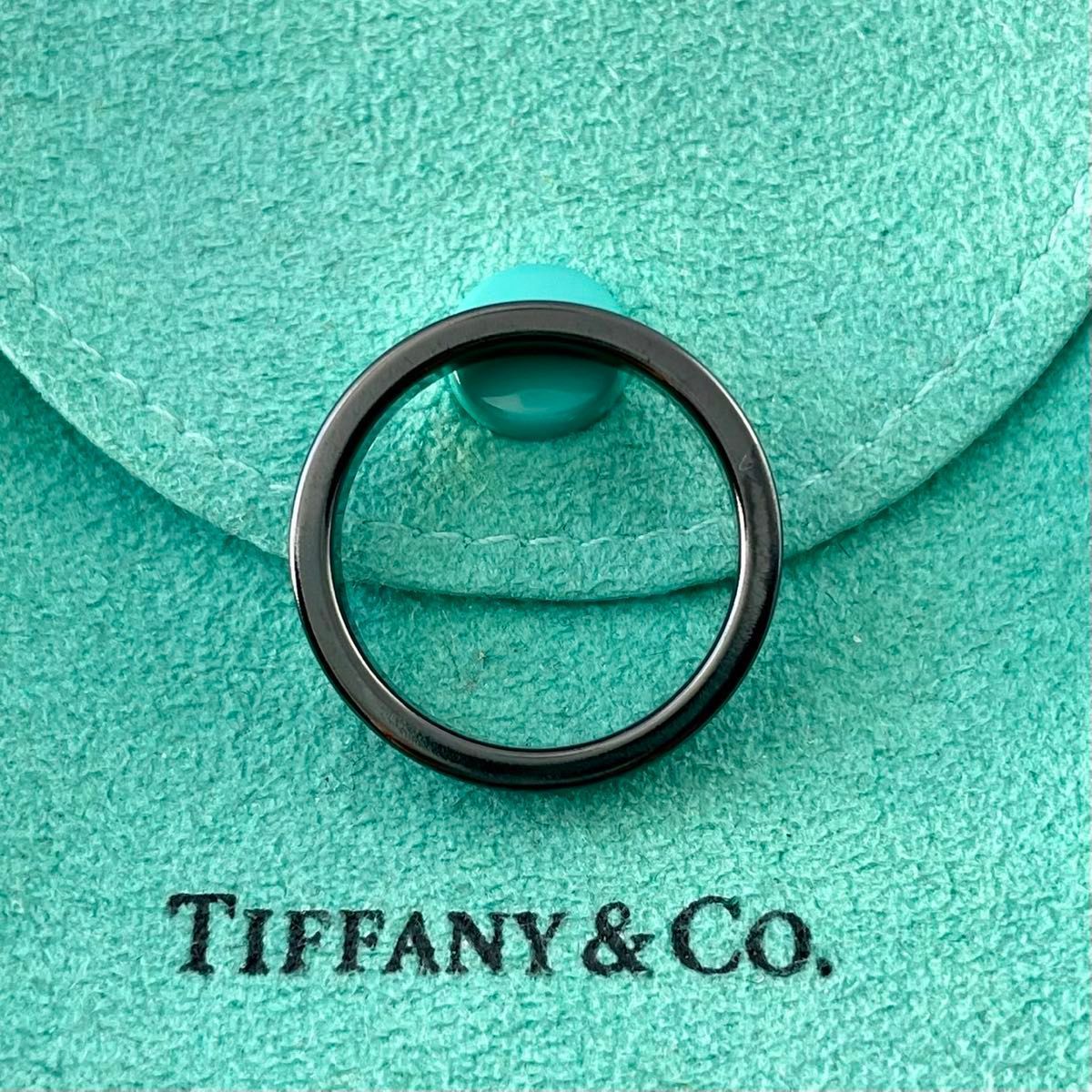 ティファニー 16.5号 1837 ナロー リング ブラック チタン P89fe