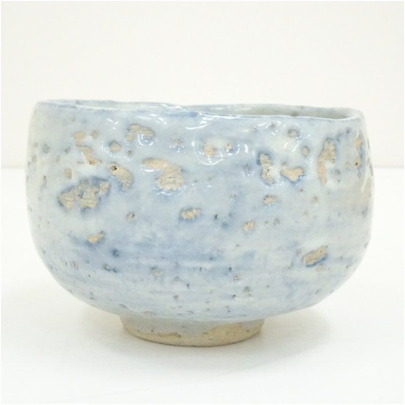 袖師焼 能道造 青磁釉茶碗 共箱 茶道 抹茶 おしゃれ 抹茶茶碗 抹茶碗 和食器 レトロ 茶器 骨董 茶わん 茶会 茶の湯 jtot