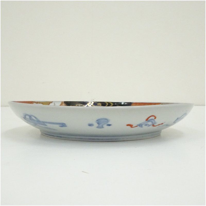  古伊万里 角富銘 染錦花鳥文七寸皿5客 和食器 おしゃれ 和食 洋食 料理 プレート ディナー 料亭 旅館 カフェ 居酒屋 来客 皿 食器