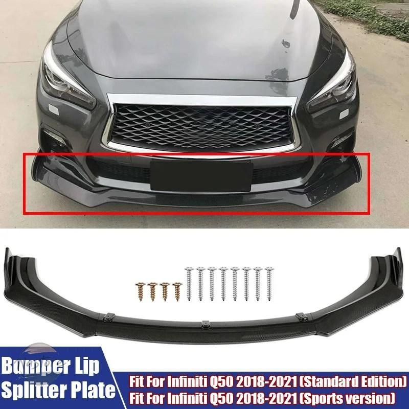 カバー フロント キット バンパーリップスプリッタープレートトリムスポイラーディフ??ューザーボディインフィニティQ 50 201