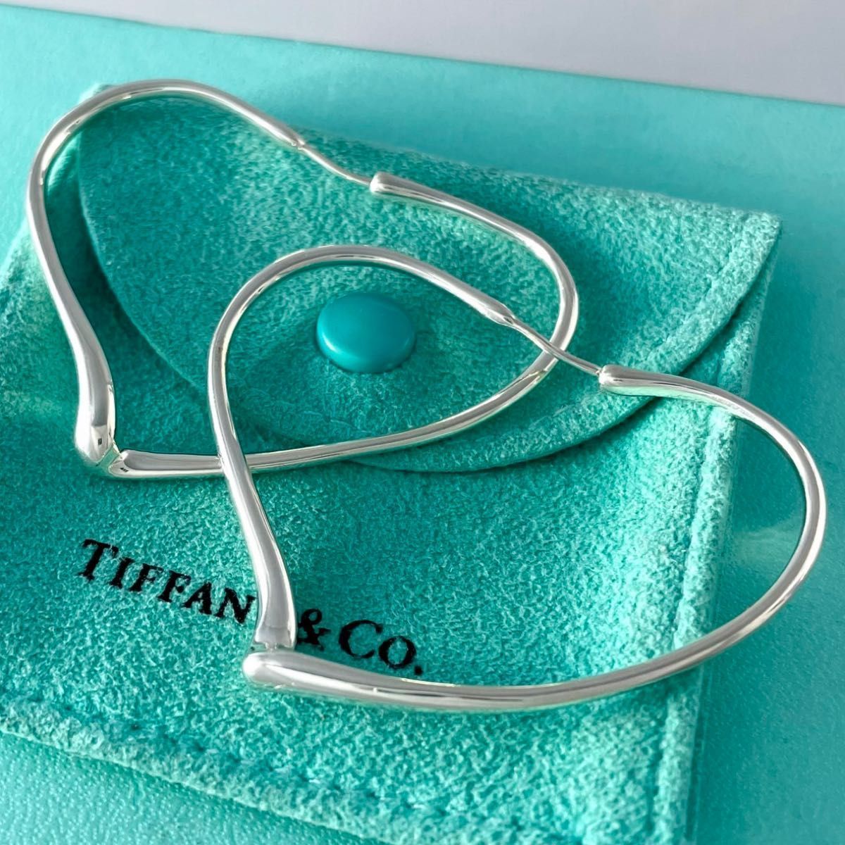 ティファニー ミディアム M オープンハート フープ ピアス 925 XW 6 fe