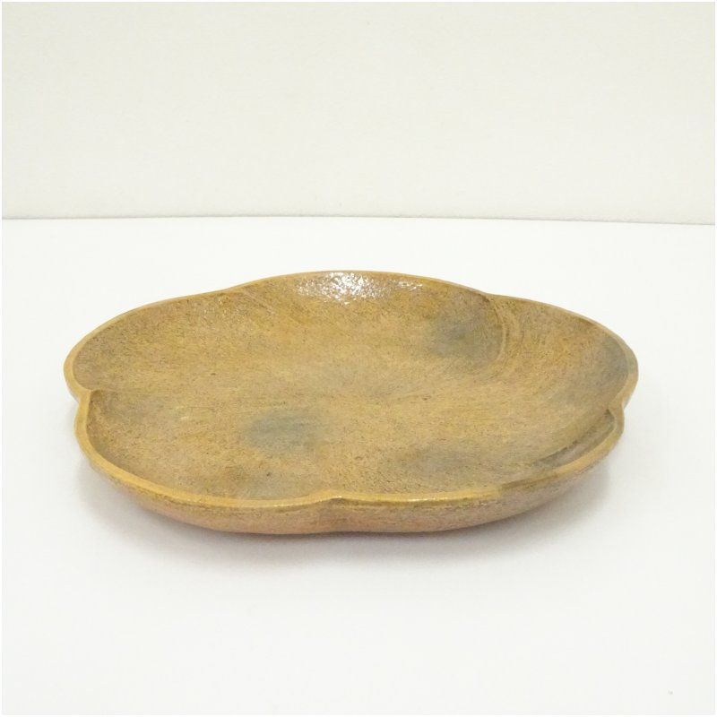 大樋焼 大樋長左衛門造 捻梅皿 共箱 食器 おしゃれ かわいい インテリア レトロ アンティーク プレート 居酒屋 カフェ 和食 洋食 冬