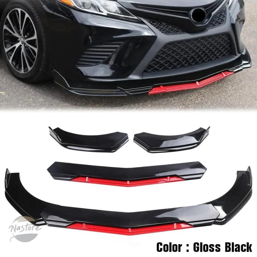 カバー フロント キット 5 PCS汎用カーバンパーリップボディスポイラーカナードスプリッターディフューザーカーボン